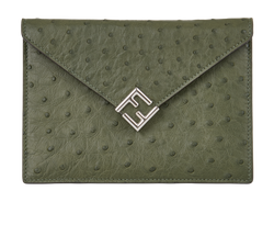 Fendi Envelope Pouch, Ostrich, Green, 8N0151, DB/B, 3*